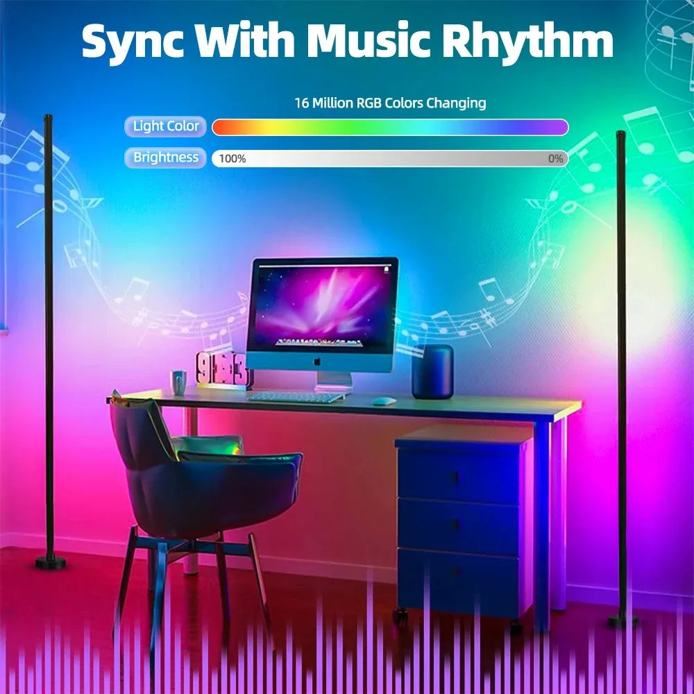 Smart RGB LED Floor Lamp with Music Sync and App Control