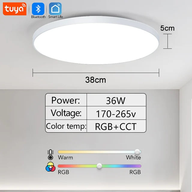 Smart RGB LED Ceiling Light with Bluetooth Speaker