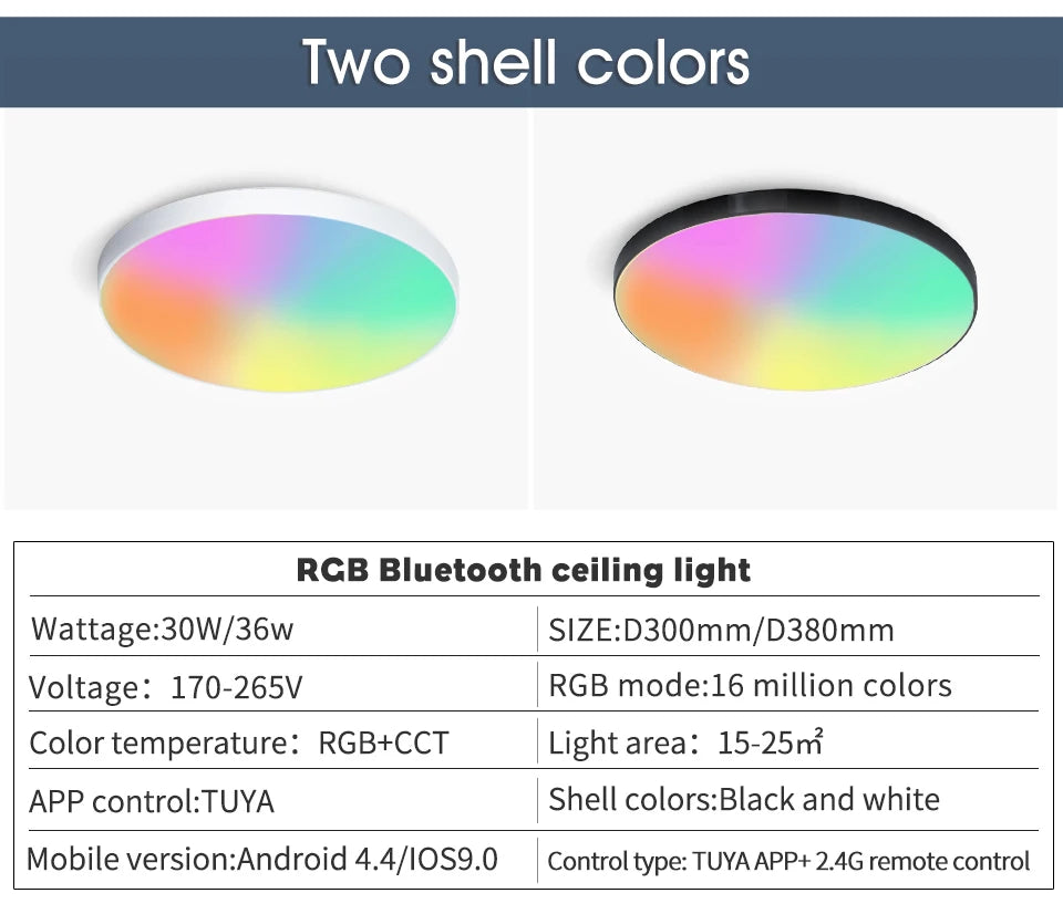 Smart RGB LED Ceiling Light with Bluetooth Speaker