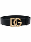 DOLCE&GABBANA Men's DG-logo calf-leather belt