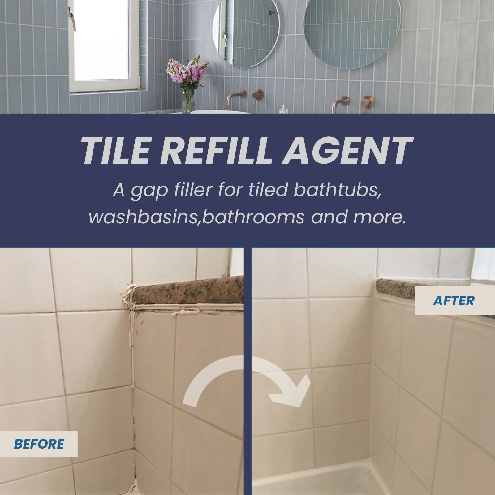 100ml Waterproof Tile Adhesive - Kitchen & Bathroom Floor Repair Filler