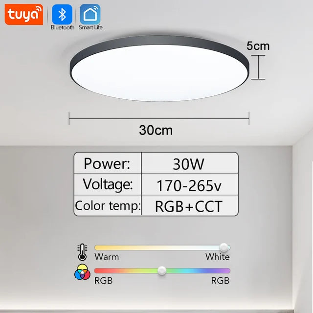 Smart RGB LED Ceiling Light with Bluetooth Speaker