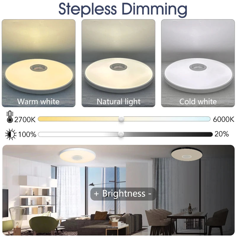 Smart RGB LED Ceiling Light with Bluetooth Speaker