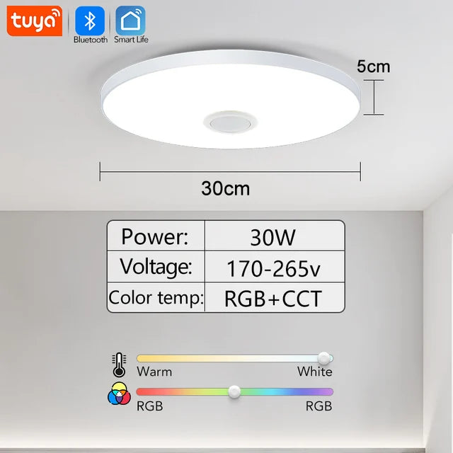 Smart RGB LED Ceiling Light with Bluetooth Speaker