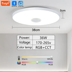 Smart RGB LED Ceiling Light with Bluetooth Speaker
