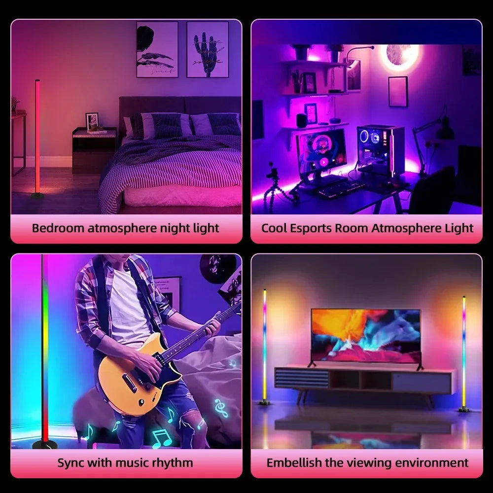 Smart RGB LED Floor Lamp with Music Sync and App Control