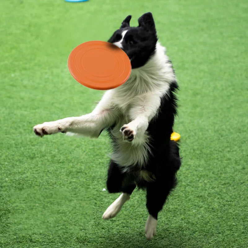 Interactive Silicone Flying Saucer Toy for Dogs and Cats - Chew Resistant Pet Training Disc