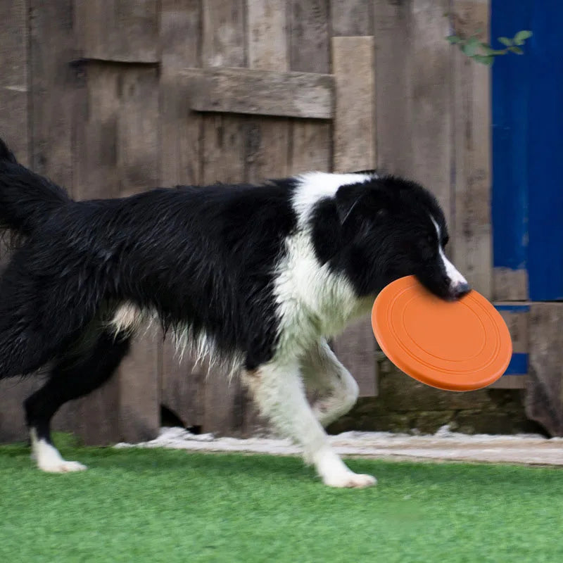 Interactive Silicone Flying Saucer Toy for Dogs and Cats - Chew Resistant Pet Training Disc