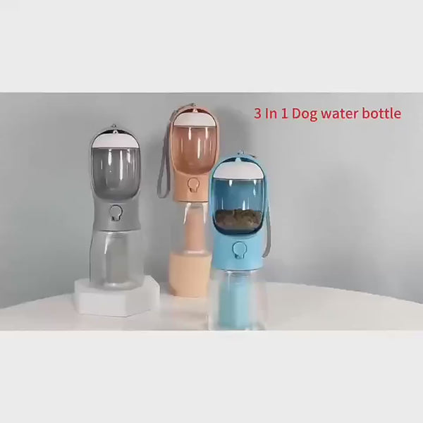 Borraccia 3-in-1 Portatile per Cani: Acqua, Cibo e Sacchetti Igienici Sempre con Te 🐾