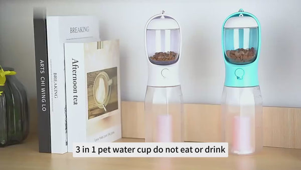 Borraccia 3-in-1 Portatile per Cani: Acqua, Cibo e Sacchetti Igienici Sempre con Te 🐾